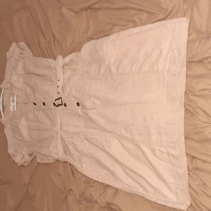 Tan linen dress